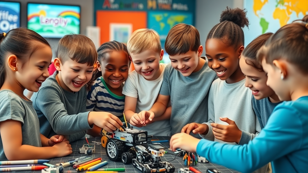 family friendly activities san francisco: children collaborating on robotics at Children's Creativity Museum
