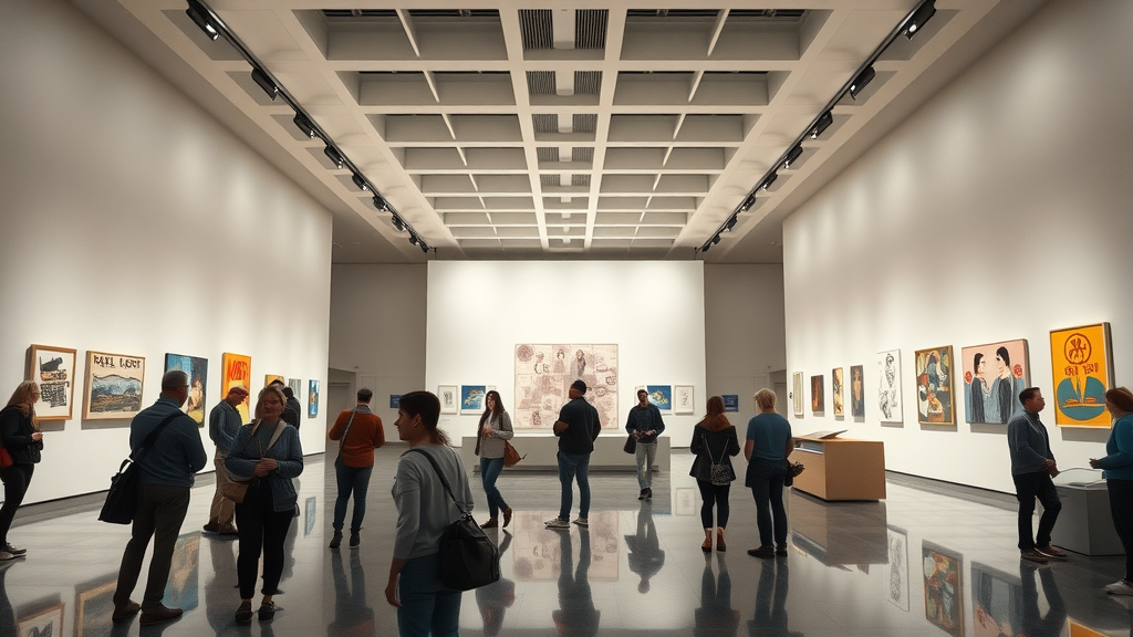 San Francisco Museum of Modern Art interior, modern art displays, visitors, san francisco attractions